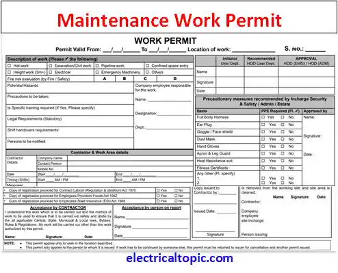 Work permit: Types, safety guidlines, why it is used?