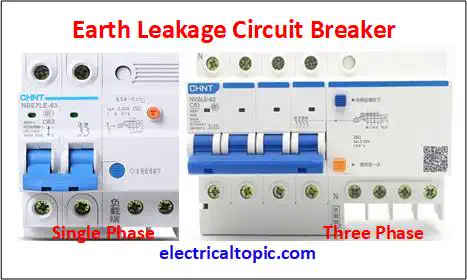 Earth leakage circuit breaker(ELCB): schematic diagram and types. 