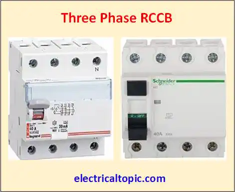 3 phase RCCB :connection & wiring diagram with working principle.